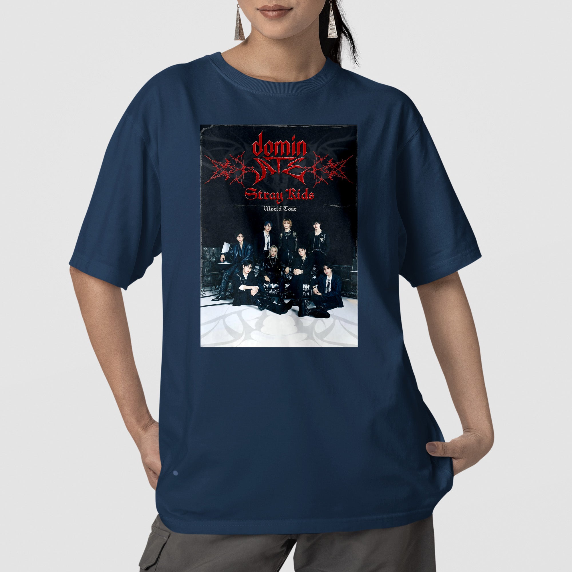 Stray Kids DominATE Area T-Shirt - Front view, Y2K kpop concert tee