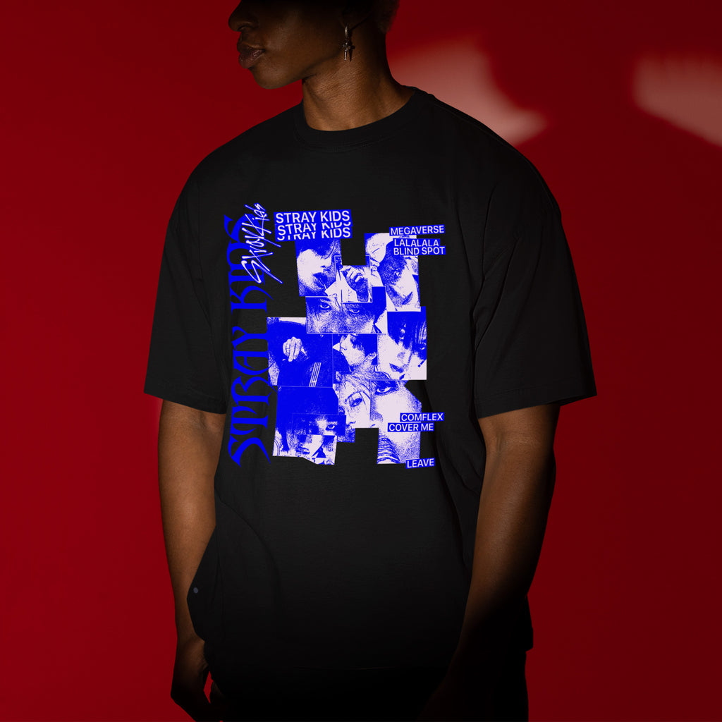 Stray Kids Prints T-Shirt - Men view, Y2K kpop concert tee