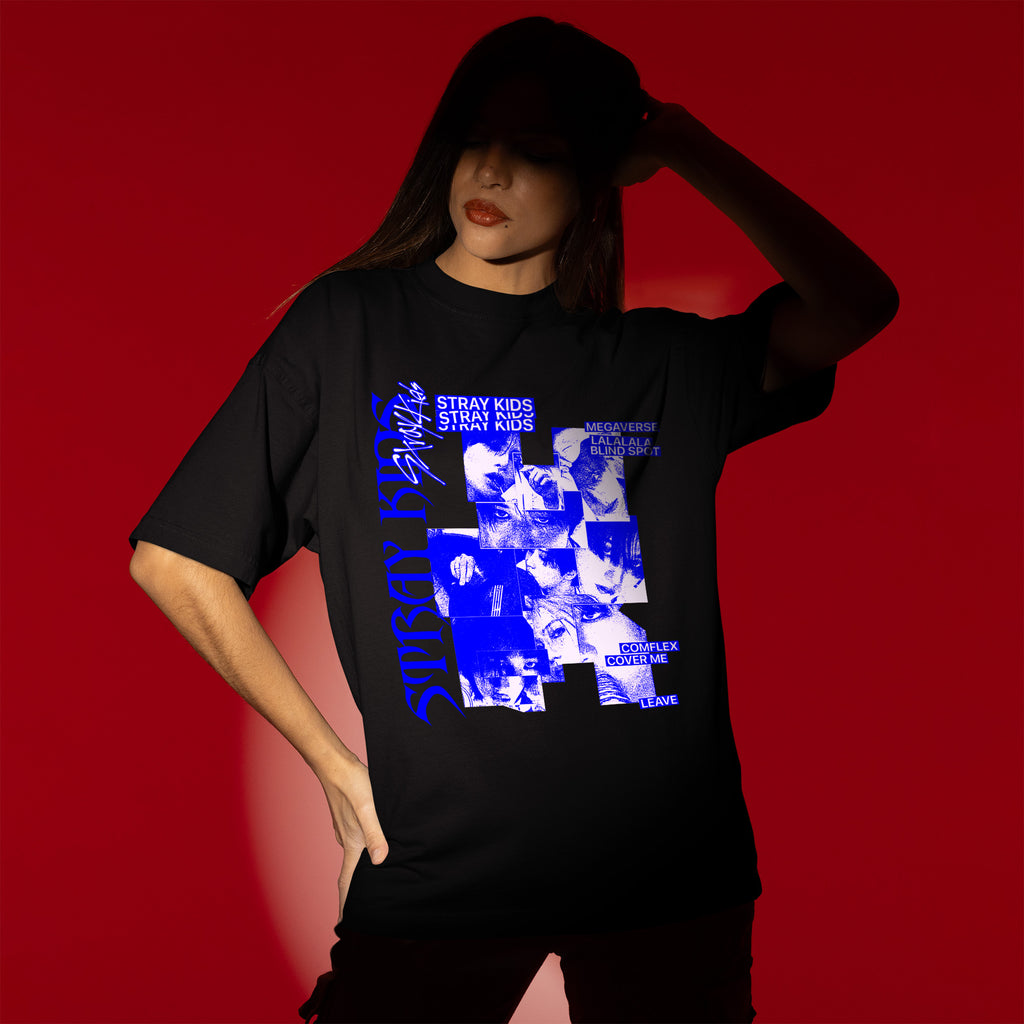 Stray Kids Prints T-Shirt - Women view, Y2K kpop concert tee