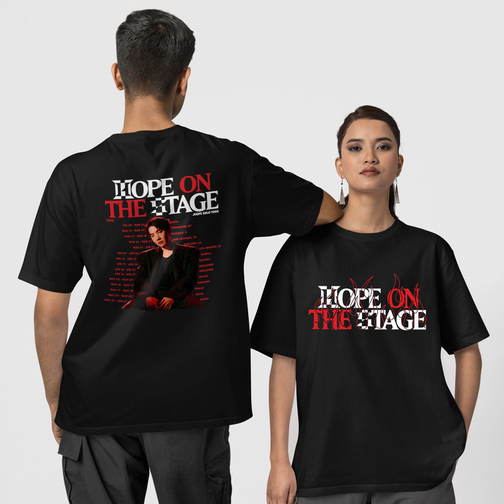 BTS J-Hope Solo Tour 2025 T-Shirt - Couple 1 view, Y2K kpop concert tee