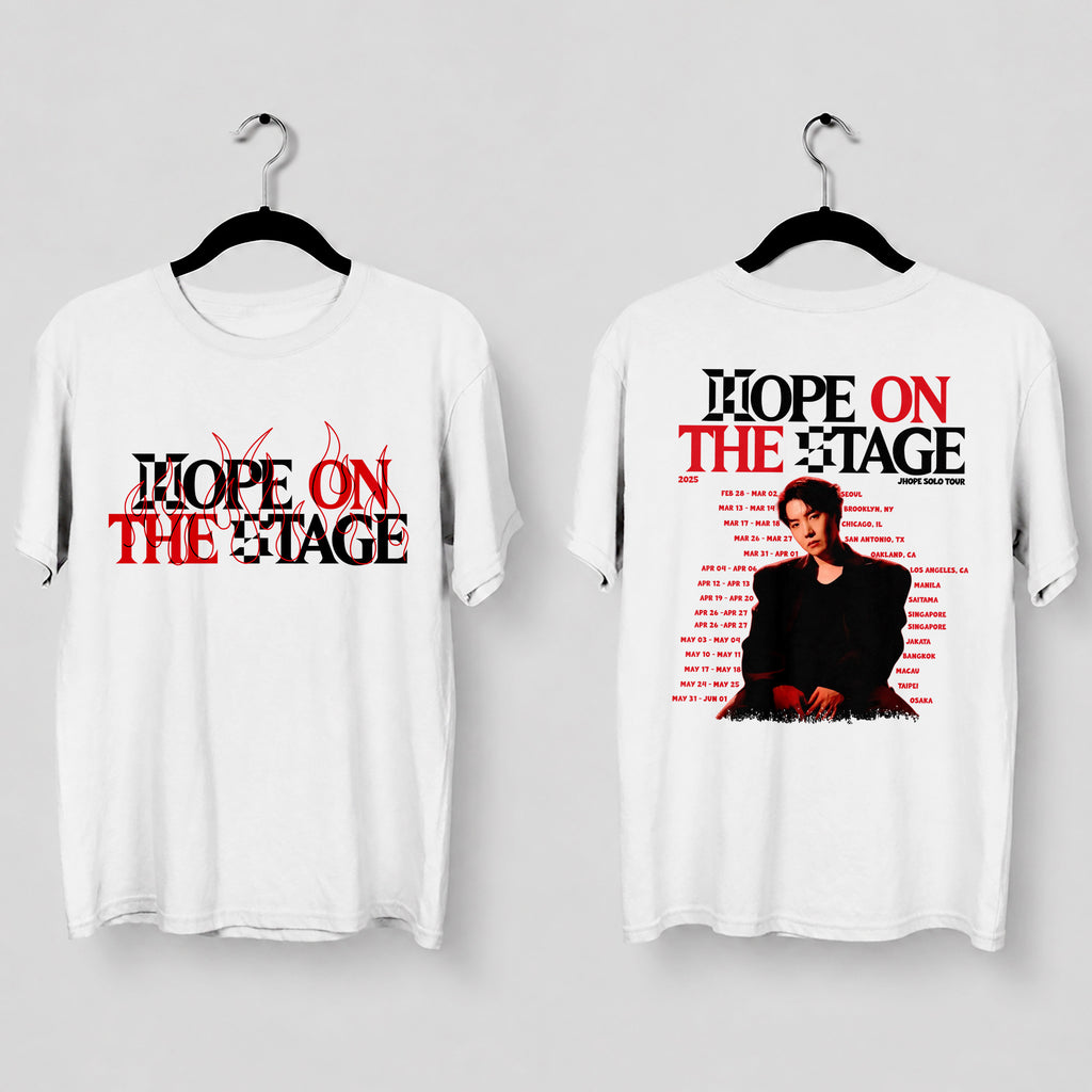 BTS J-Hope Solo Tour 2025 T-Shirt - Main view, Y2K kpop concert tee