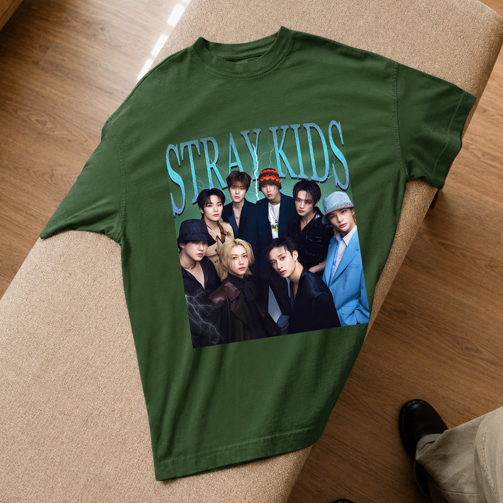 Stray Kids Classic T-Shirt - Spread view, Y2K kpop concert tee