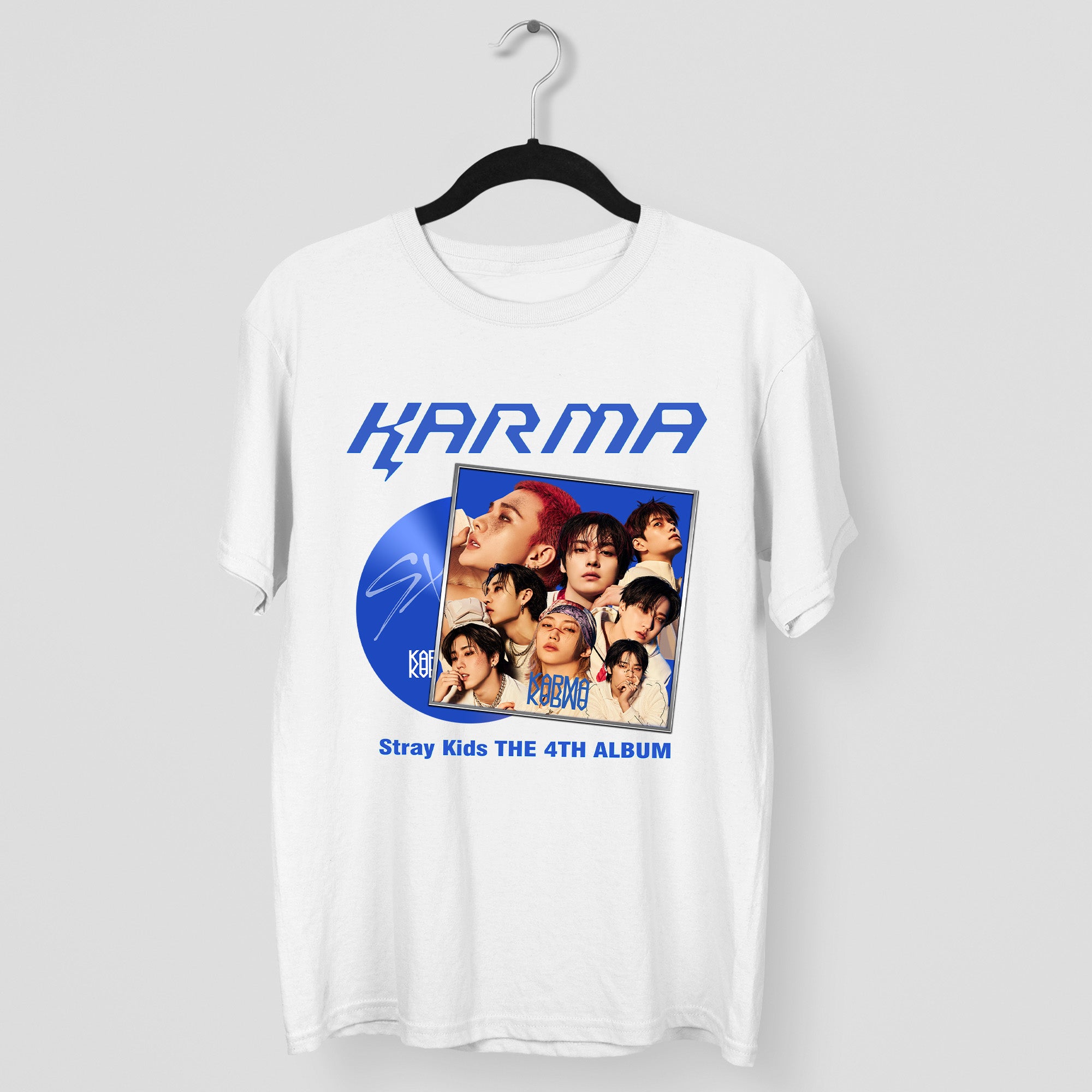 Stray Kids Karma 4th Album T-Shirt - Main view, Y2K kpop concert tee