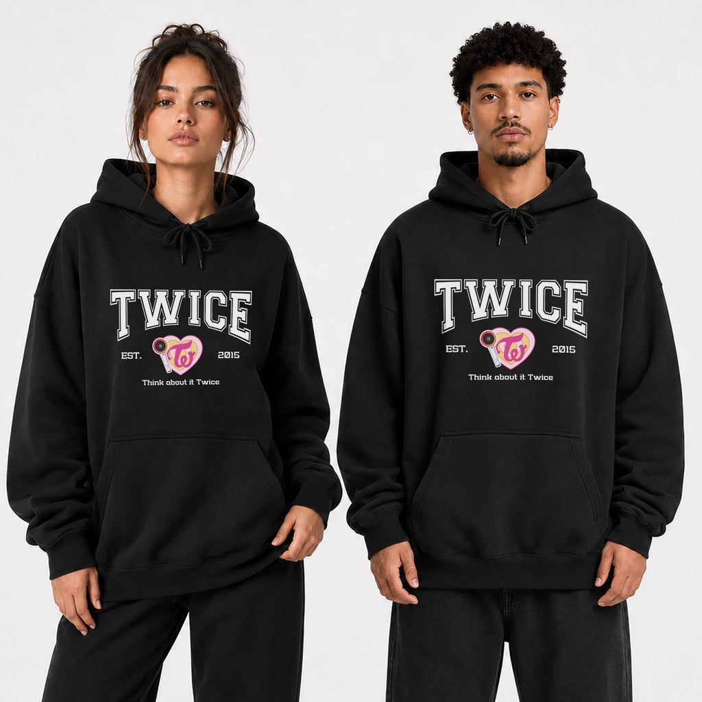 TWICE Est 2015 Graphic Hoodie - Couple view, Y2K kpop concert hoodie