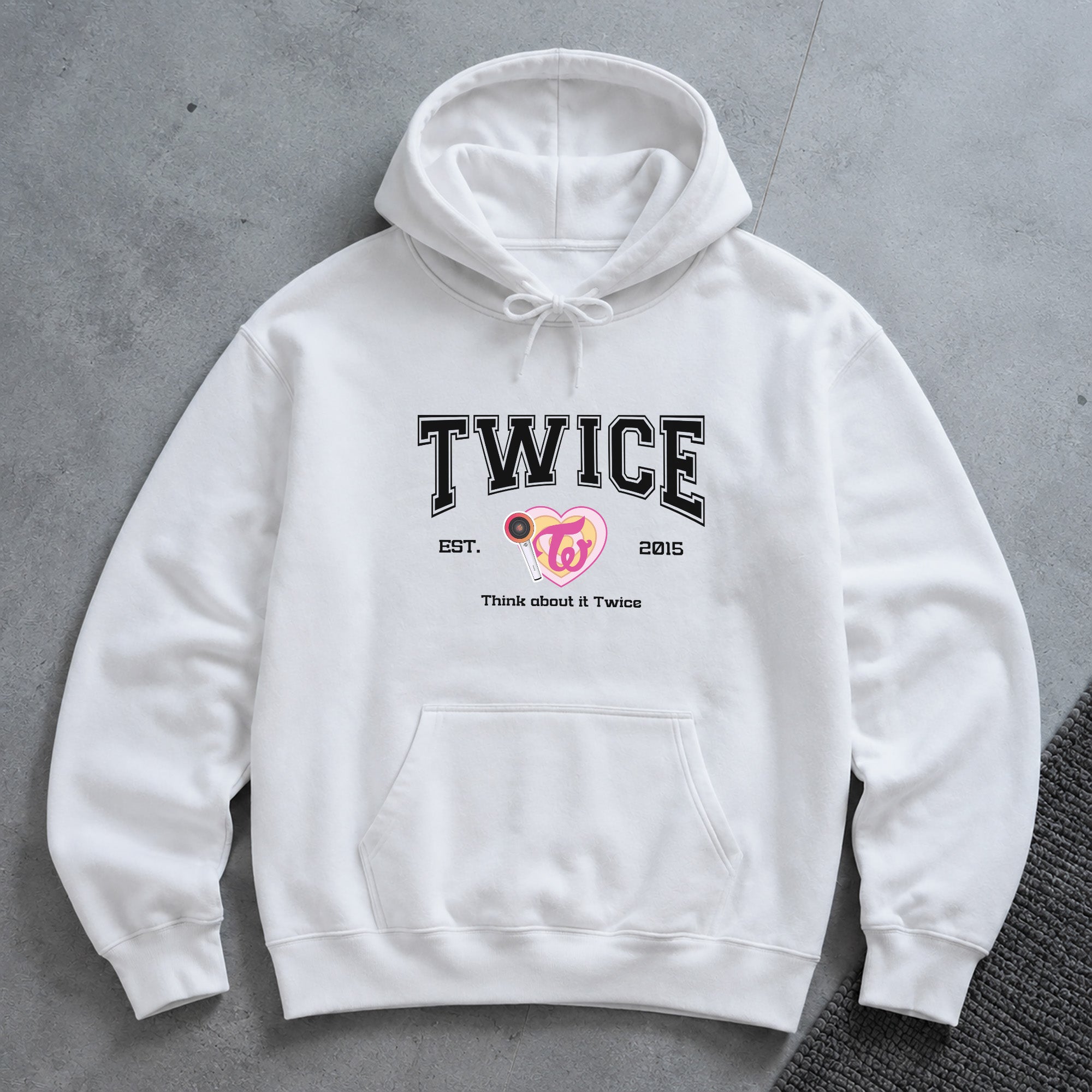 TWICE Est 2015 Graphic Hoodie - Spread view, Y2K kpop concert hoodie