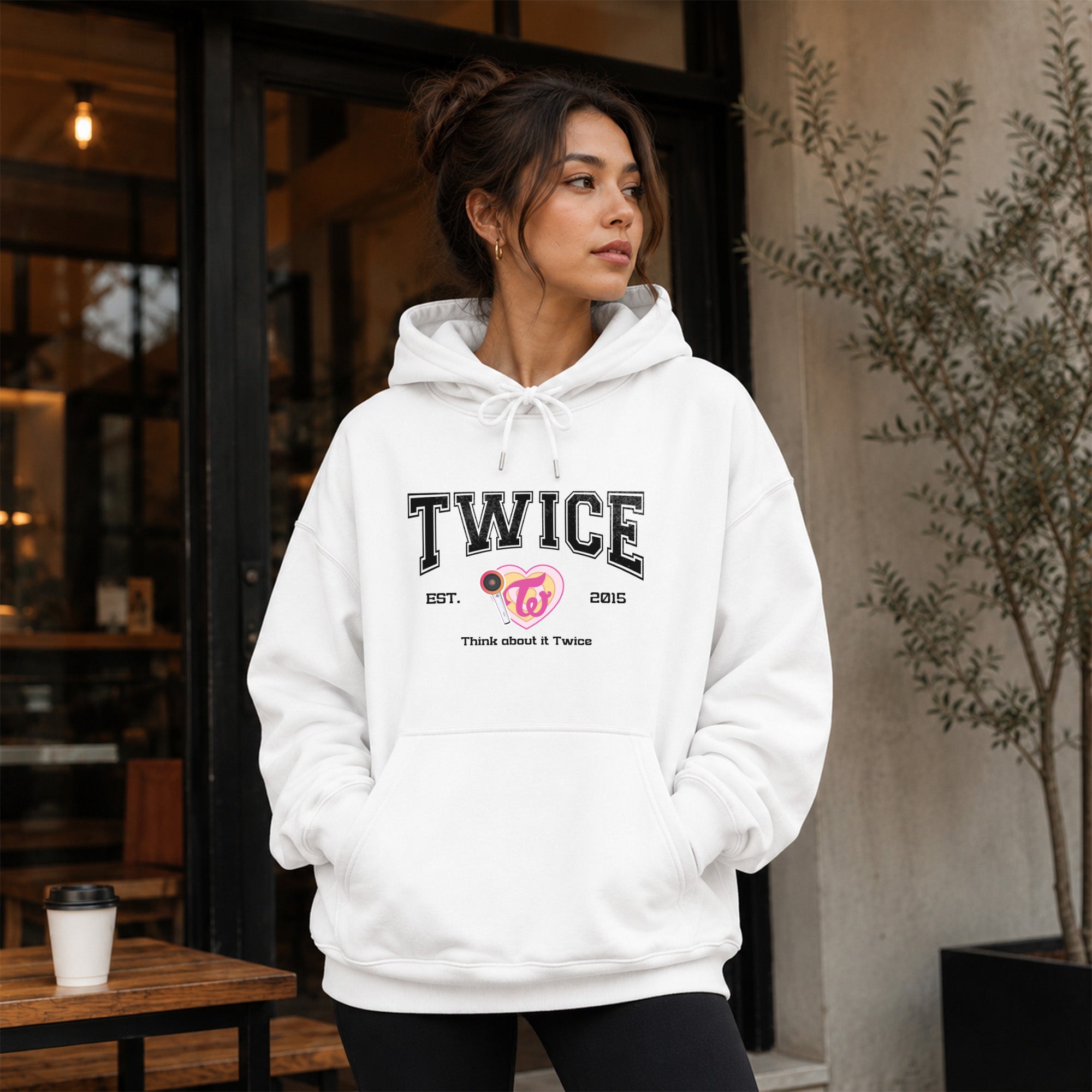 TWICE Est 2015 Graphic Hoodie - Women view, Y2K kpop concert hoodie