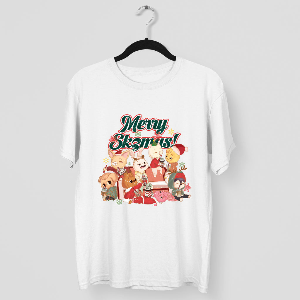 Stray Kids Cute Merry Skzmas T-Shirt - Main view, Y2K kpop concert tee