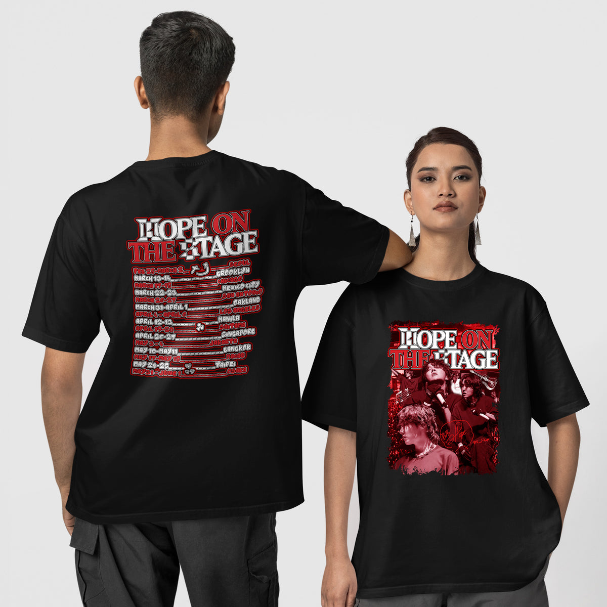 BTS J-Hope Bias 1st Solo Tour T-Shirt - Couple 1 view, Y2K kpop concert tee