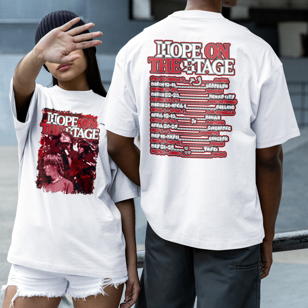 BTS J-Hope Bias 1st Solo Tour T-Shirt - Couple 2 view, Y2K kpop concert tee