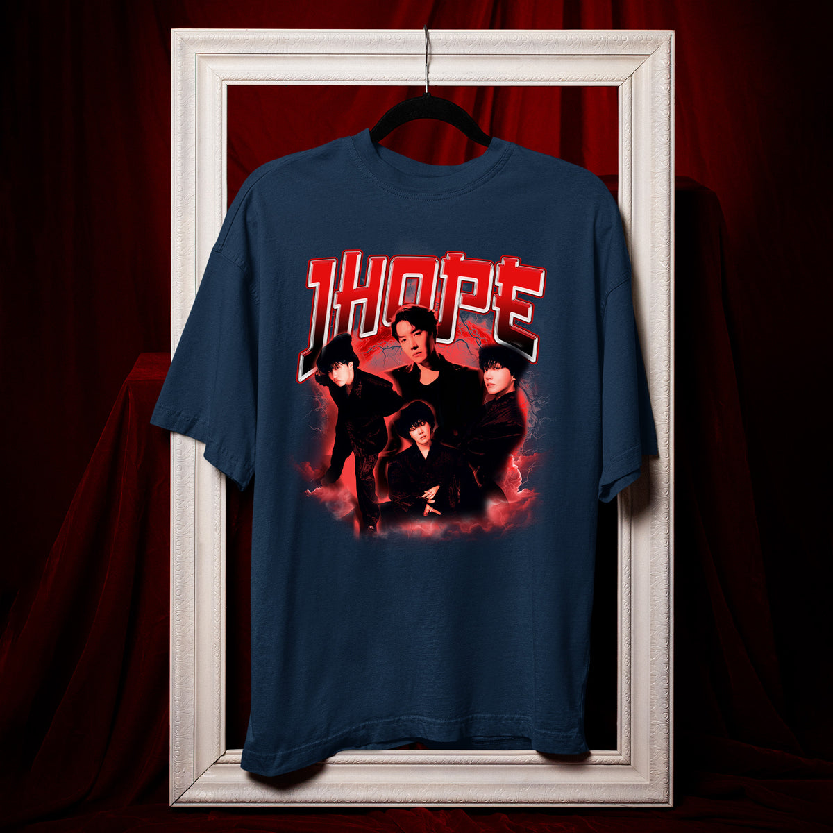 BTS J-Hope Graphic Full Size T-Shirt - Hang view, Y2K kpop concert tee