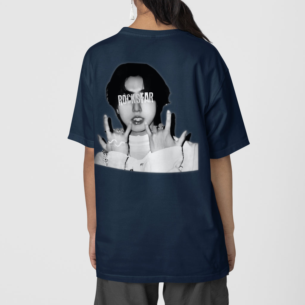 Stray Kids Han Jisung Rockstar T-Shirt - Back view, Y2K kpop concert tee