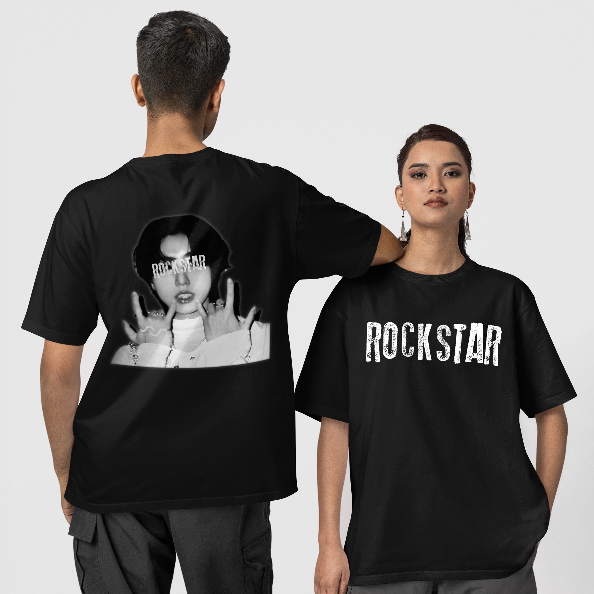 Stray Kids Han Jisung Rockstar T-Shirt - Couple 1 view, Y2K kpop concert tee