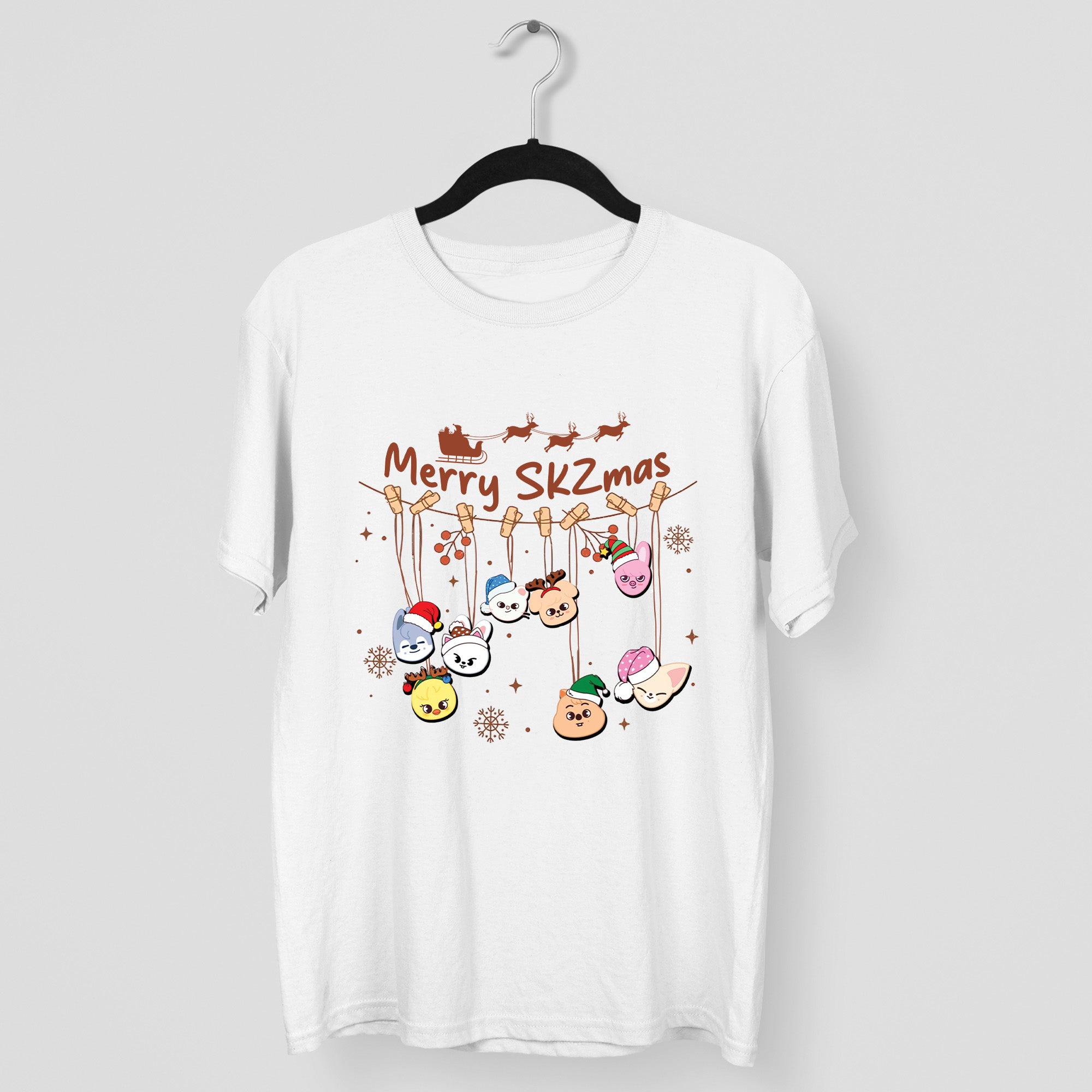 Stray Kids Merry Skzmas Skzoo T-Shirt - Main view, Y2K kpop concert tee