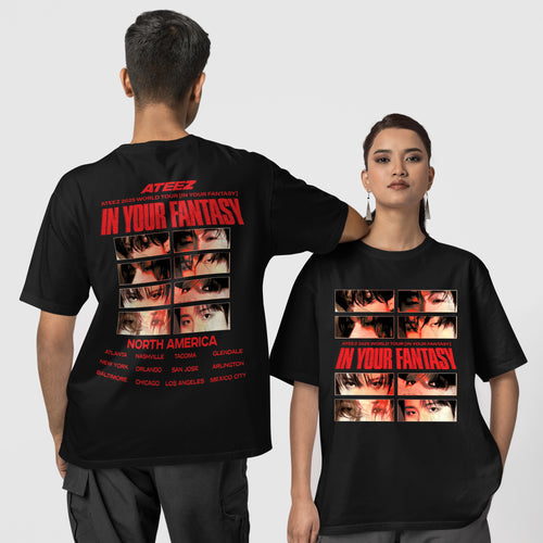 ATEEZ In Your Fantasy Tour Date T-Shirt - Couple 1 view, Y2K kpop concert tee