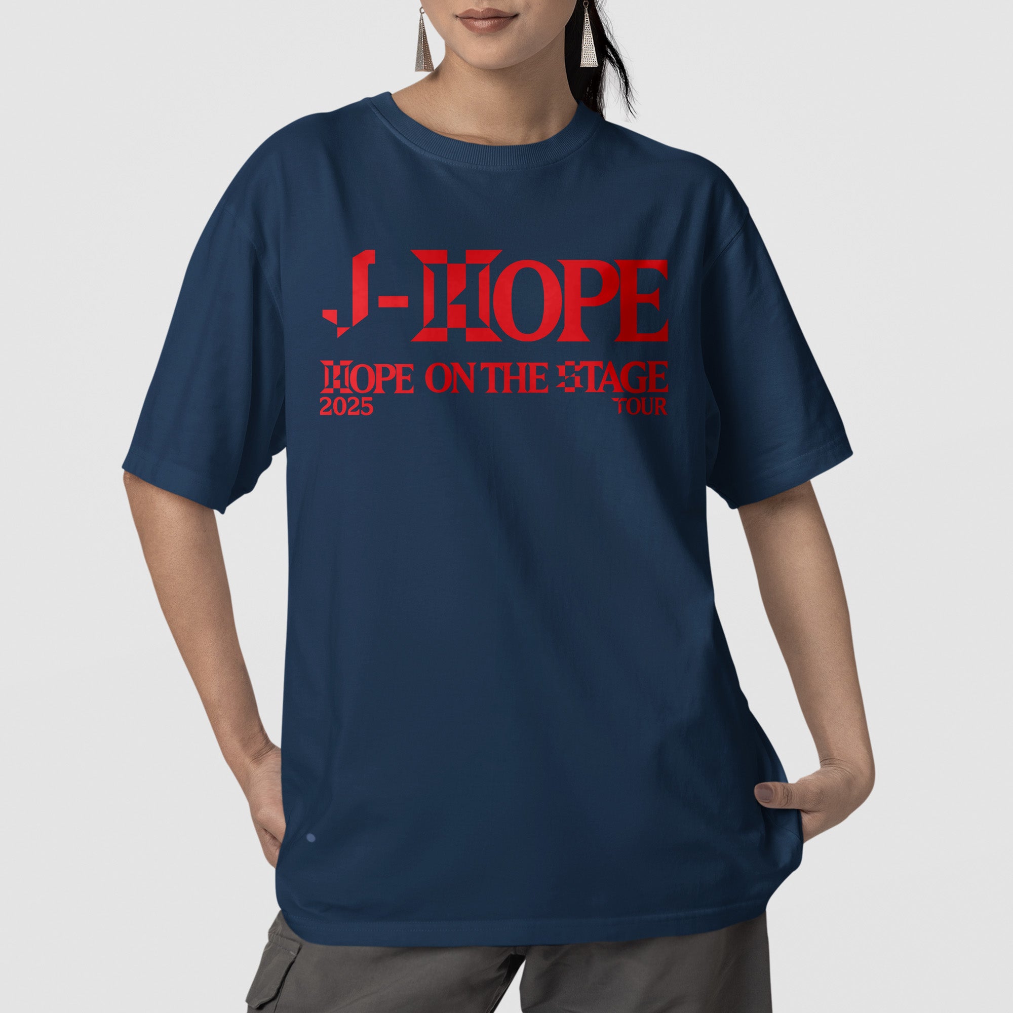 BTS J-Hope On The Stage State Map T-Shirt - Front view, Y2K kpop concert tee
