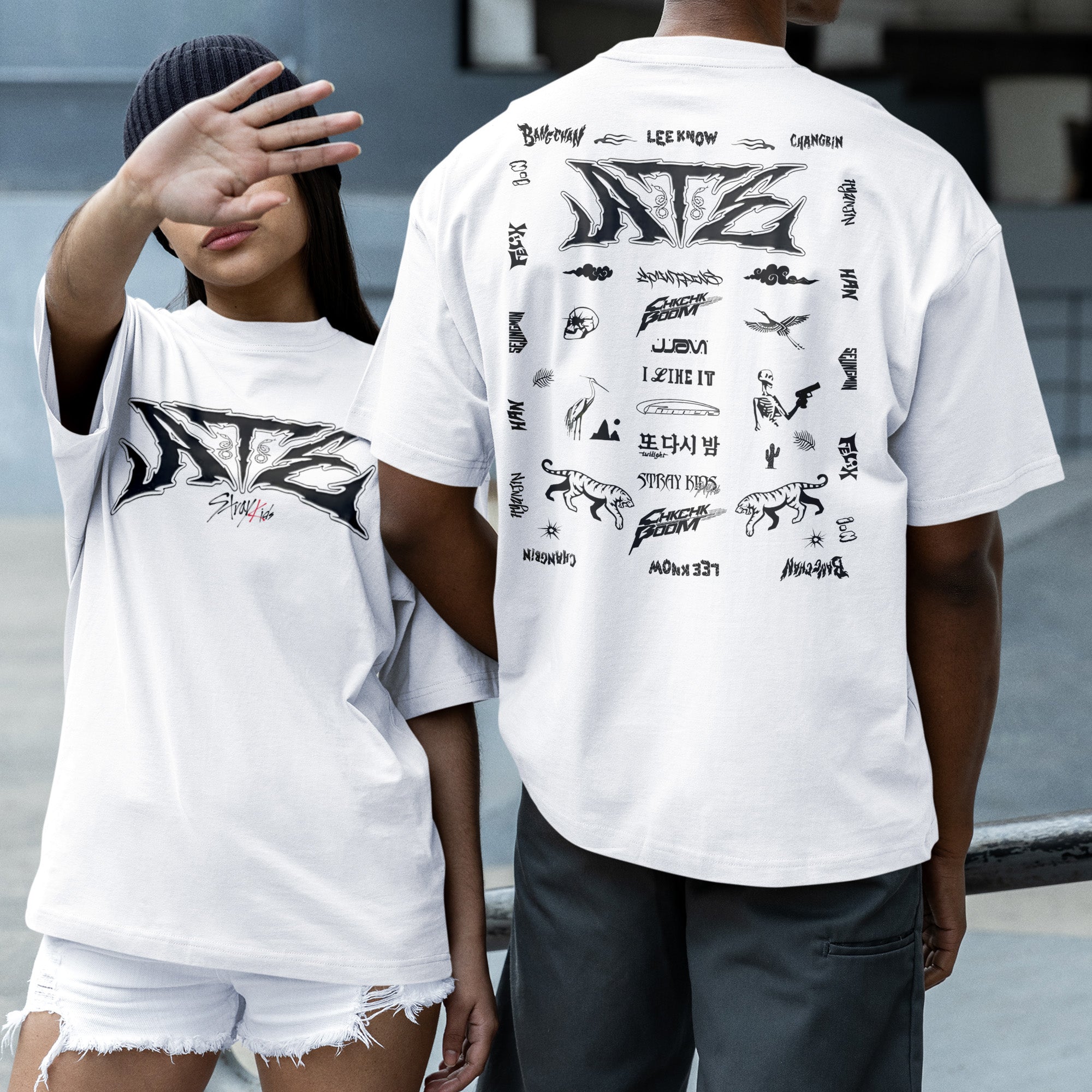 Stray Kids ATE Signature T-Shirt - Couple 2 view, Y2K kpop concert tee