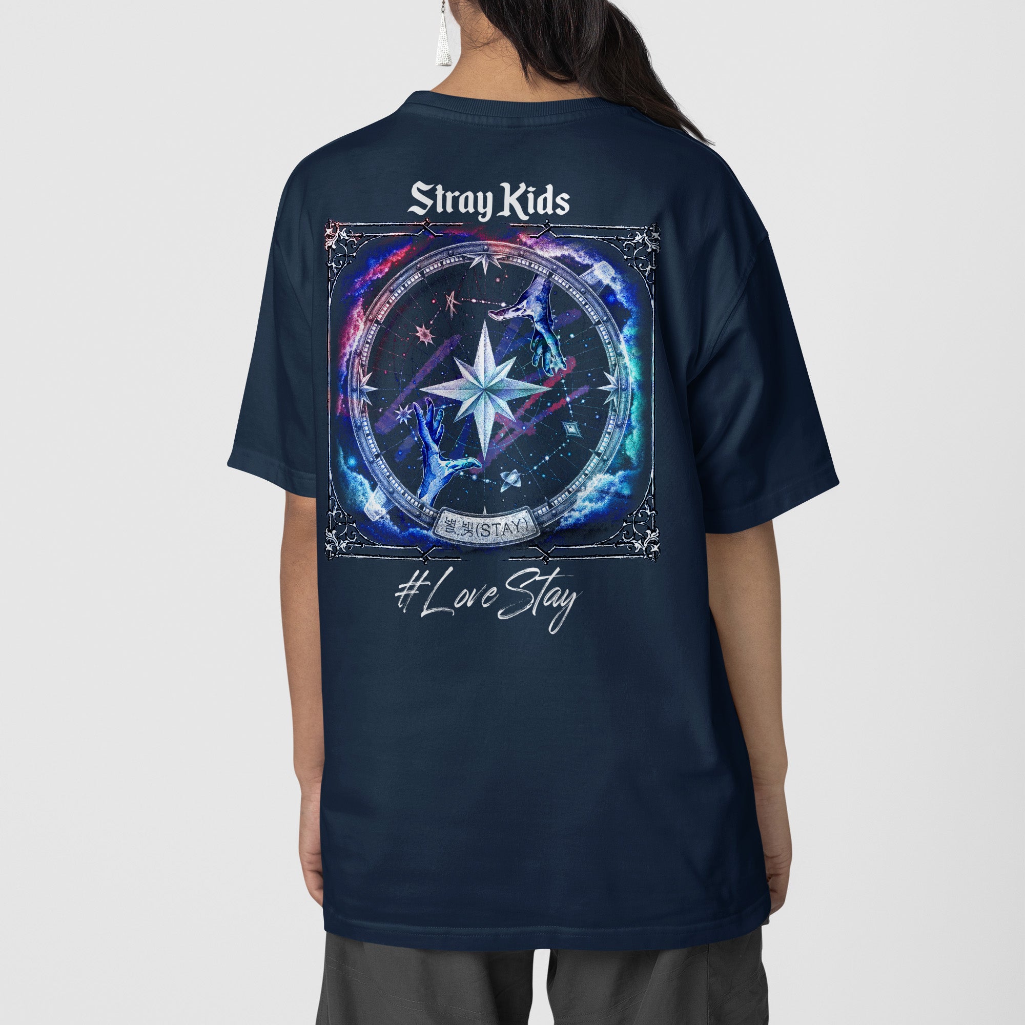 Stray Kids Love Stay 8th Anniversary T-Shirt - Back view, Y2K kpop concert tee