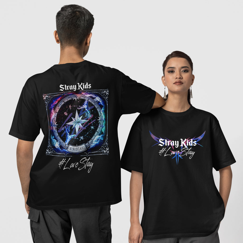 Stray Kids Love Stay 8th Anniversary T-Shirt - Couple 1 view, Y2K kpop concert tee