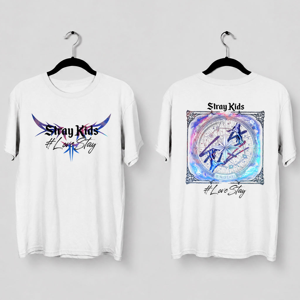 Stray Kids Love Stay 8th Anniversary T-Shirt - Main view, Y2K kpop concert tee