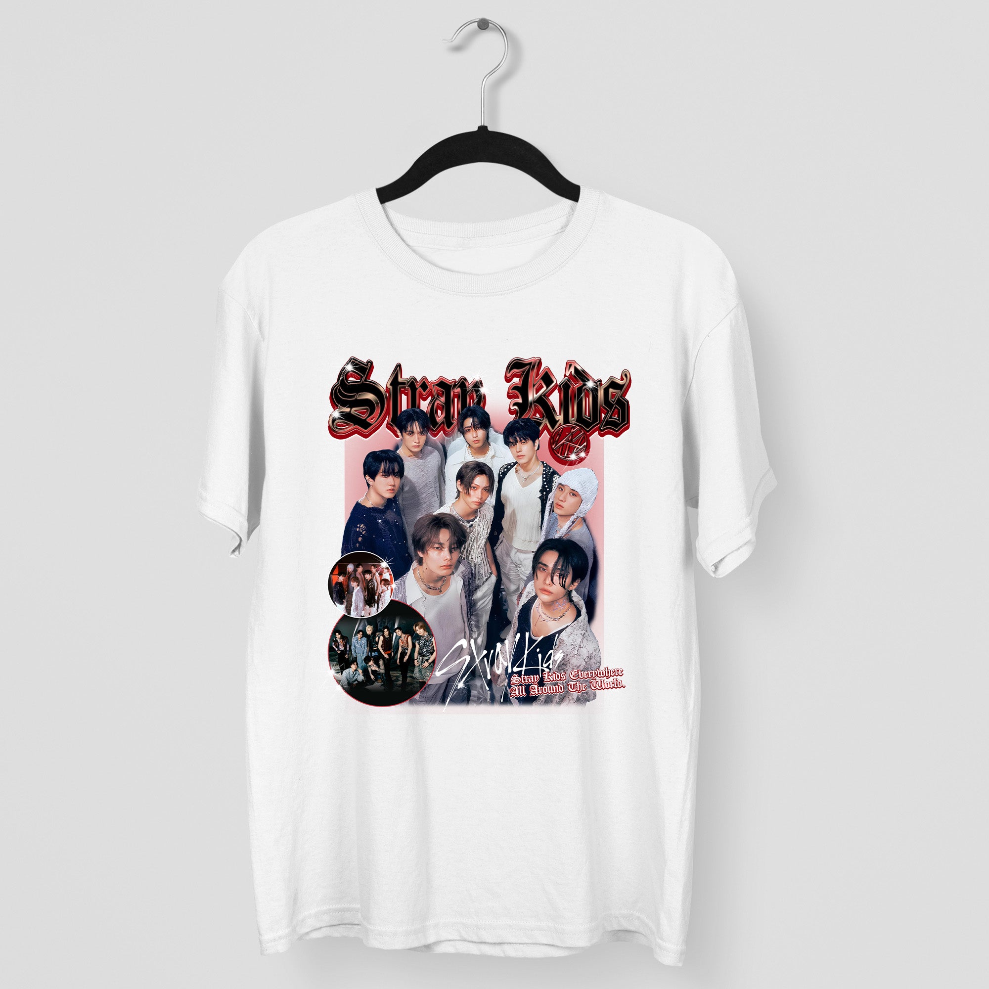 Stray Kids Print T-Shirt - Main view, Y2K kpop concert tee