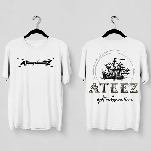 ATEEZ Eight Makes One Team T-Shirt - Main view, Y2K kpop concert tee