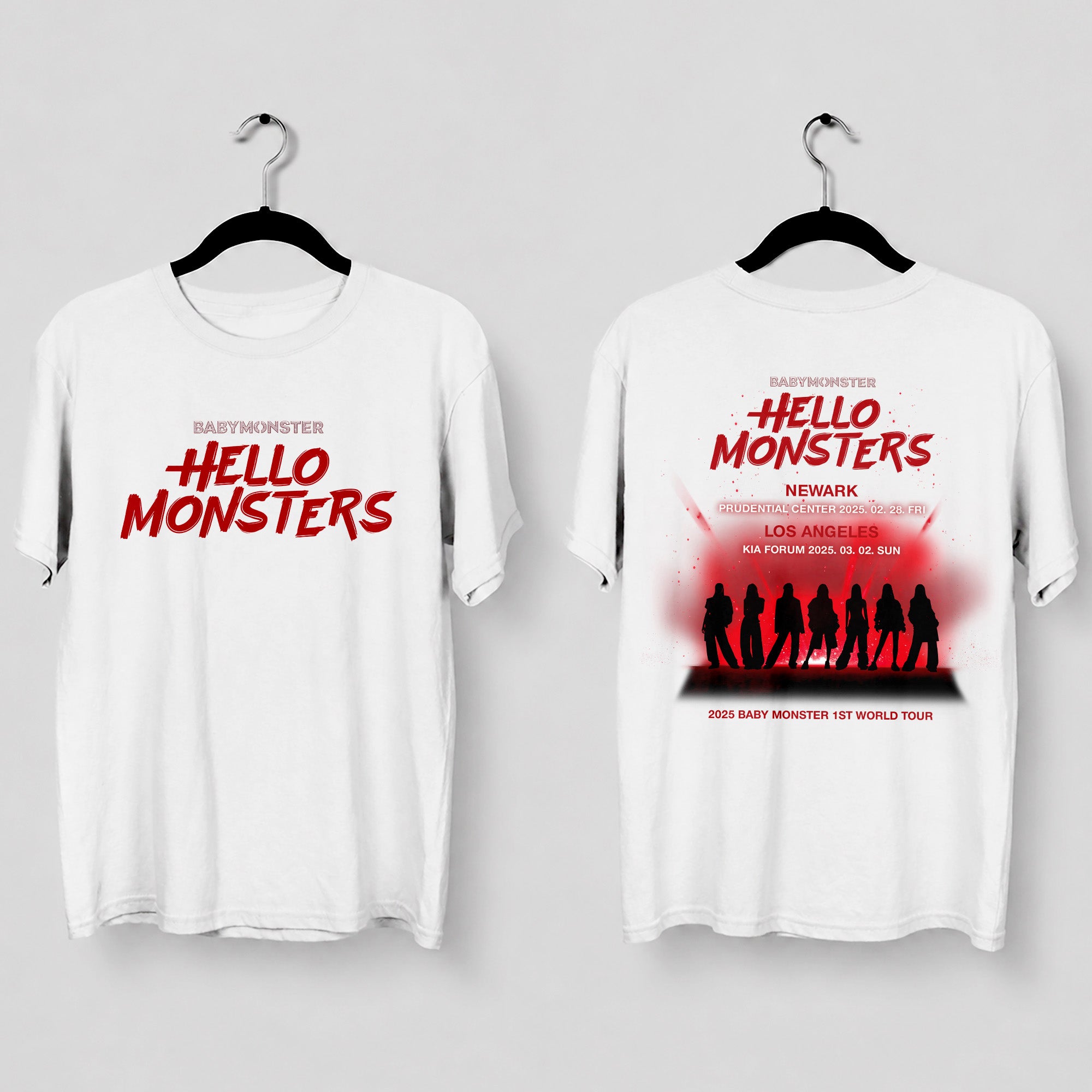BABYMONSTER 2025 World Tour In US T-Shirt - Main view, Y2K kpop concert tee