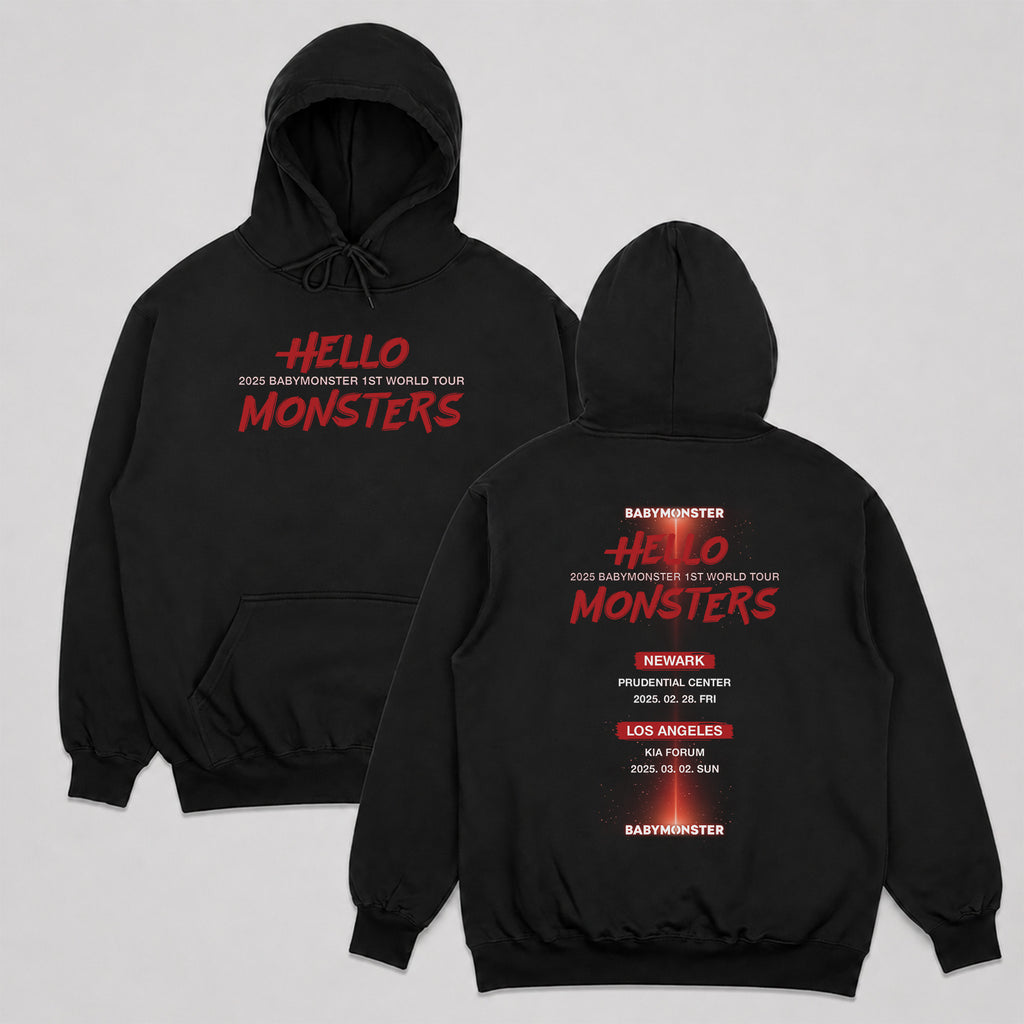 BABYMONSTER 2025 tour in US Hoodie - Main view, Y2K kpop concert hoodie
