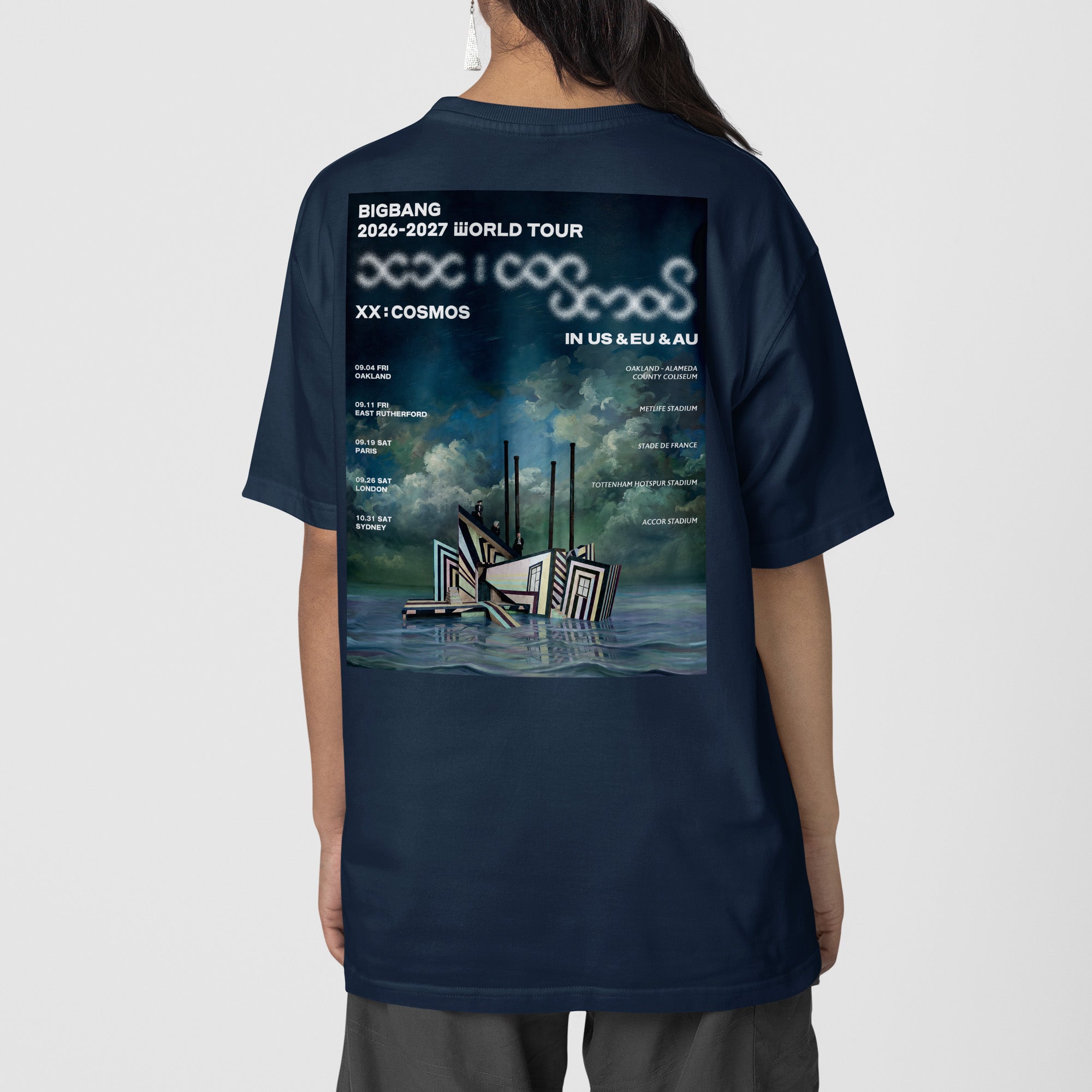 BIGBANG World Tour XX COSMOS in US EU AU T-Shirt - Back view, Y2K kpop concert tee