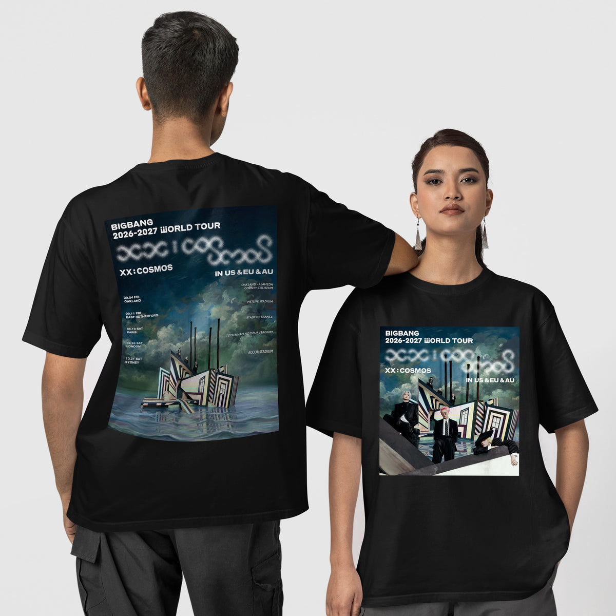 BIGBANG World Tour XX COSMOS in US EU AU T-Shirt - Couple 1 view, Y2K kpop concert tee