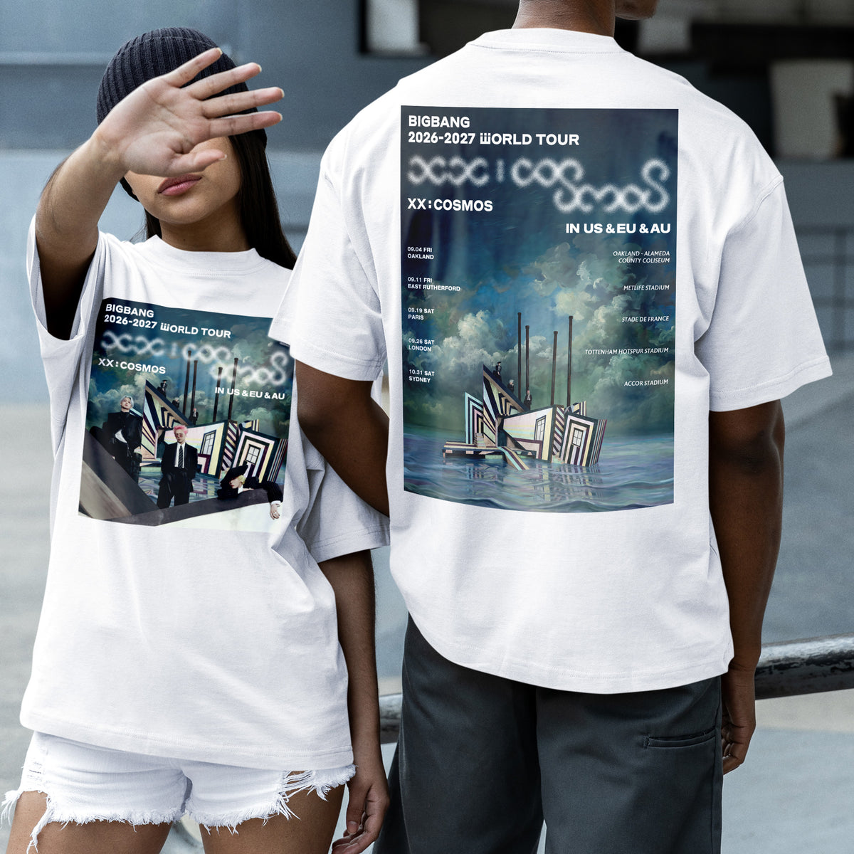 BIGBANG World Tour XX COSMOS in US EU AU T-Shirt - Couple 2 view, Y2K kpop concert tee