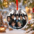 BTS Bangtan Boys 2026 Custom Name Ornament - glass round ornament, fan-made kpop personalized Christmas ornament