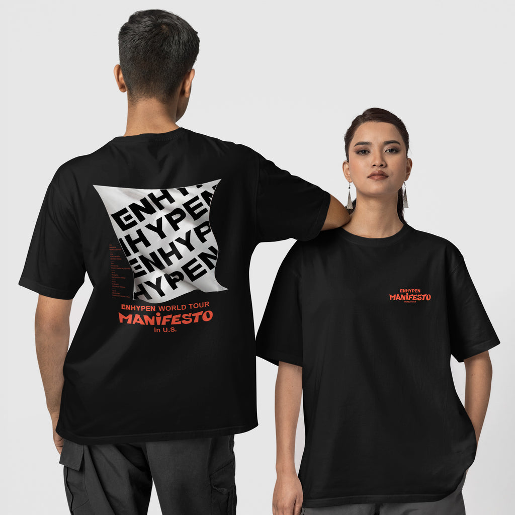 ENHYPEN Manifesto World Tour T-Shirt - Couple 1 view, Y2K kpop concert tee