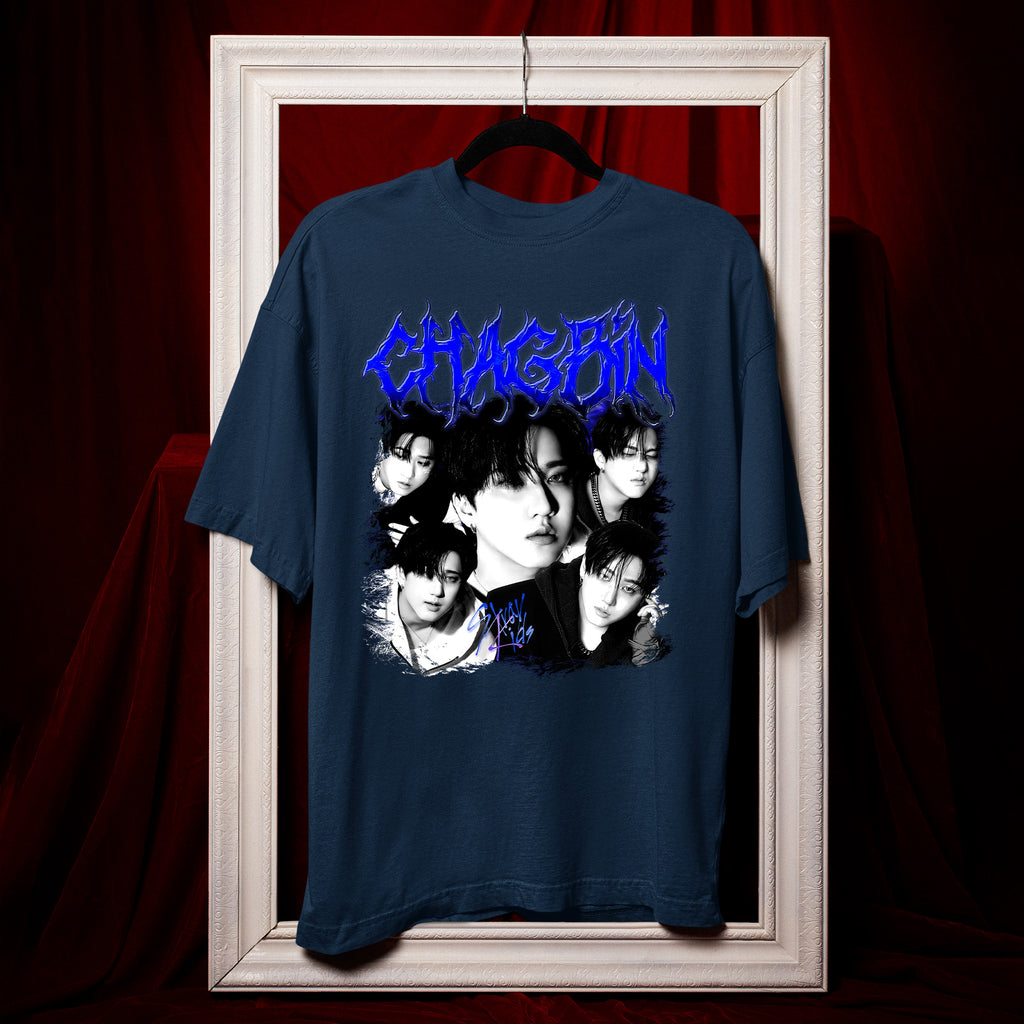 Stray Kids Graphic Changbin T-Shirt - Hang view, Y2K kpop concert tee