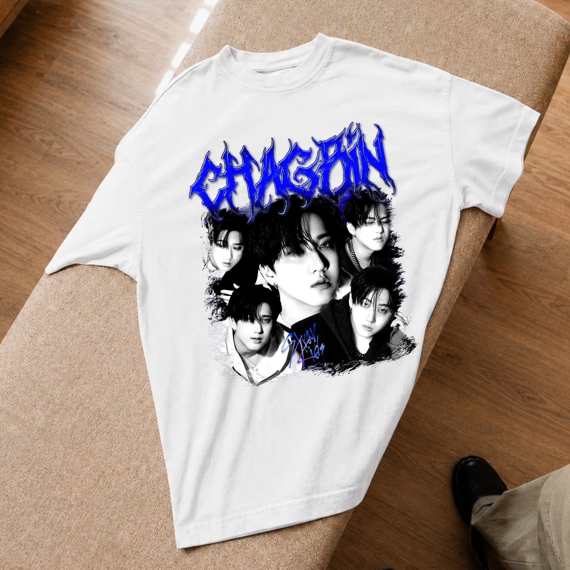 Stray Kids Graphic Changbin T-Shirt - Spread view, Y2K kpop concert tee