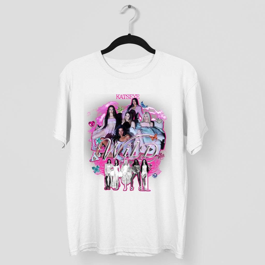 KATSEYE Graphic WILD T-Shirt - Main view, Y2K kpop concert tee