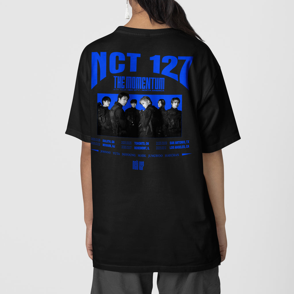 NCT 127 Graphic Tour 2025 T-Shirt - Back view, Y2K kpop concert tee