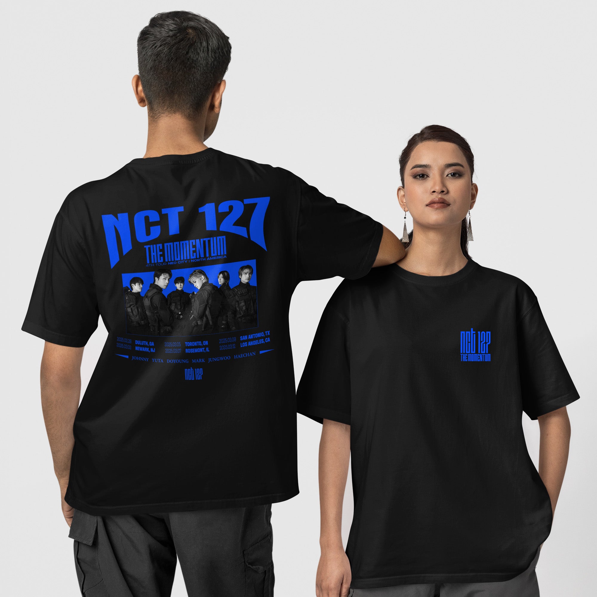NCT 127 Graphic Tour 2025 T-Shirt - Couple 1 view, Y2K kpop concert tee
