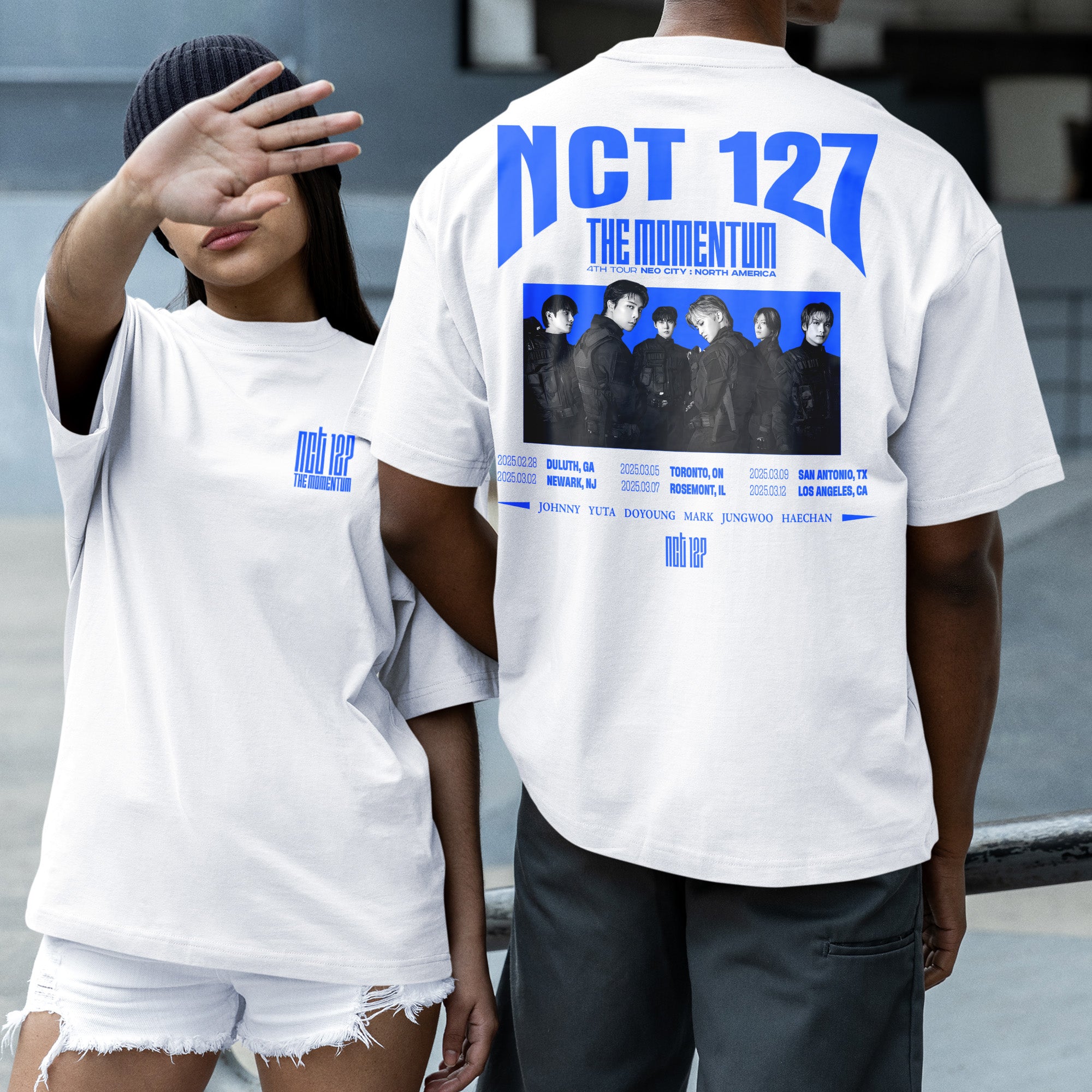 NCT 127 Graphic Tour 2025 T-Shirt - Couple 2 view, Y2K kpop concert tee