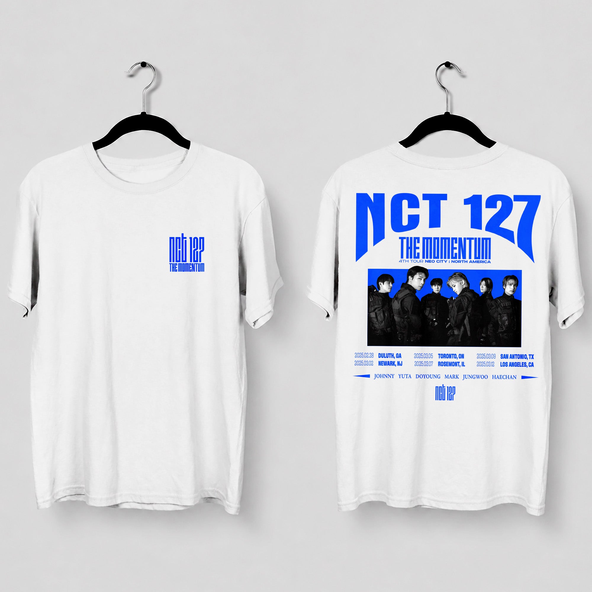 NCT 127 Graphic Tour 2025 T-Shirt - Main view, Y2K kpop concert tee