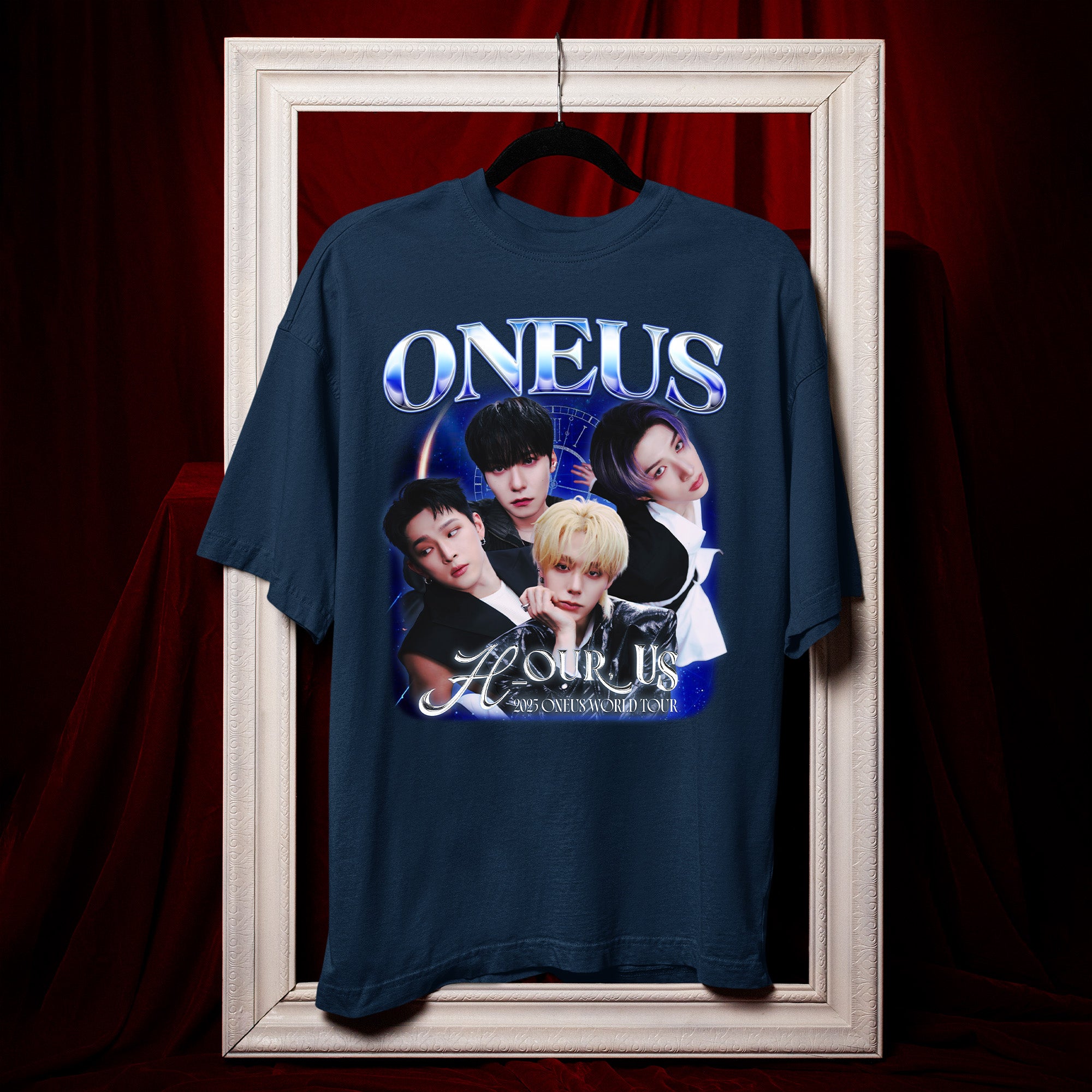 ONEUS Graphic T-Shirt - Hang view, Y2K kpop concert tee