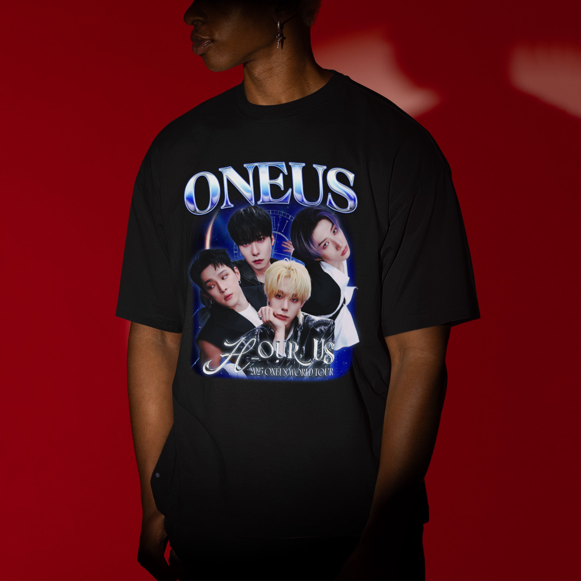 ONEUS Graphic T-Shirt - Men view, Y2K kpop concert tee