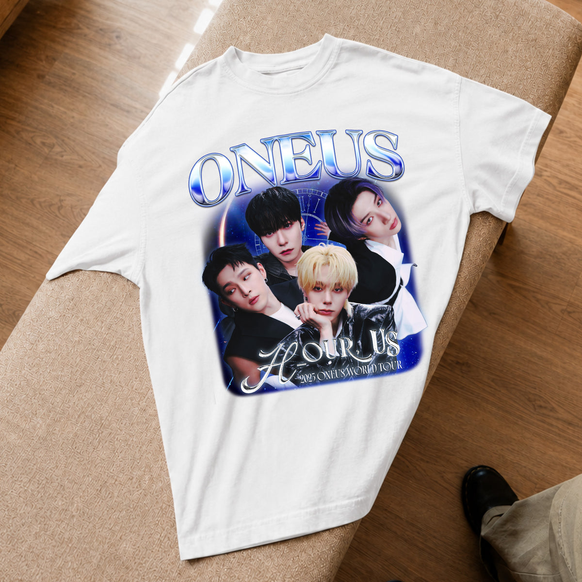 ONEUS Graphic T-Shirt - Spread view, Y2K kpop concert tee