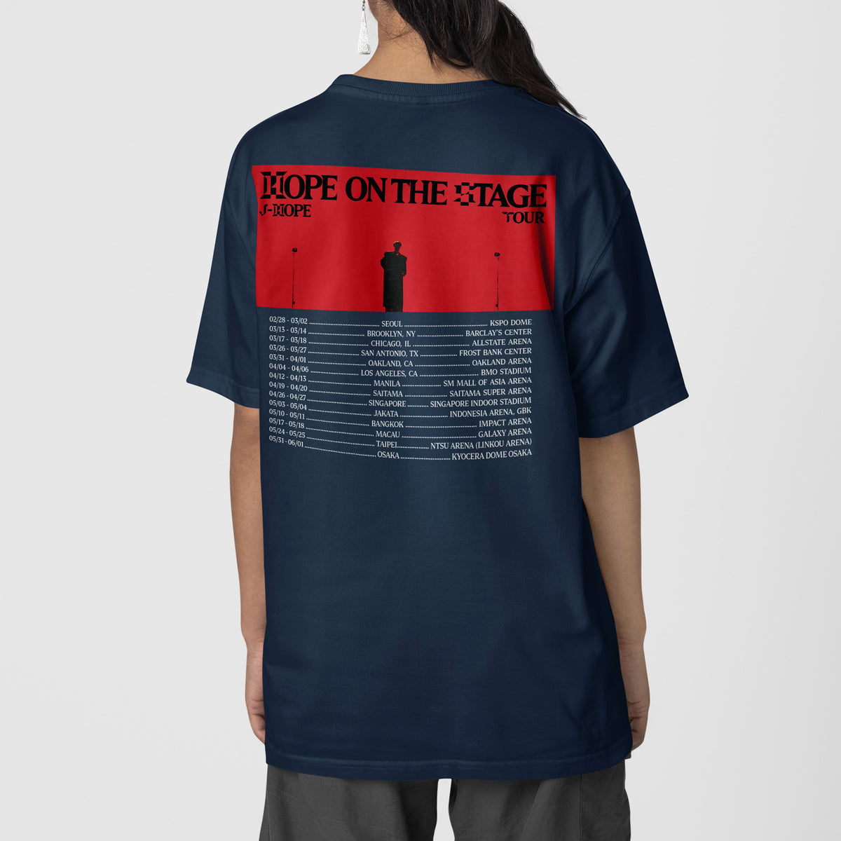 BTS J-Hope Hope On The Stage Inspired T-Shirt - Back view, Y2K kpop concert tee