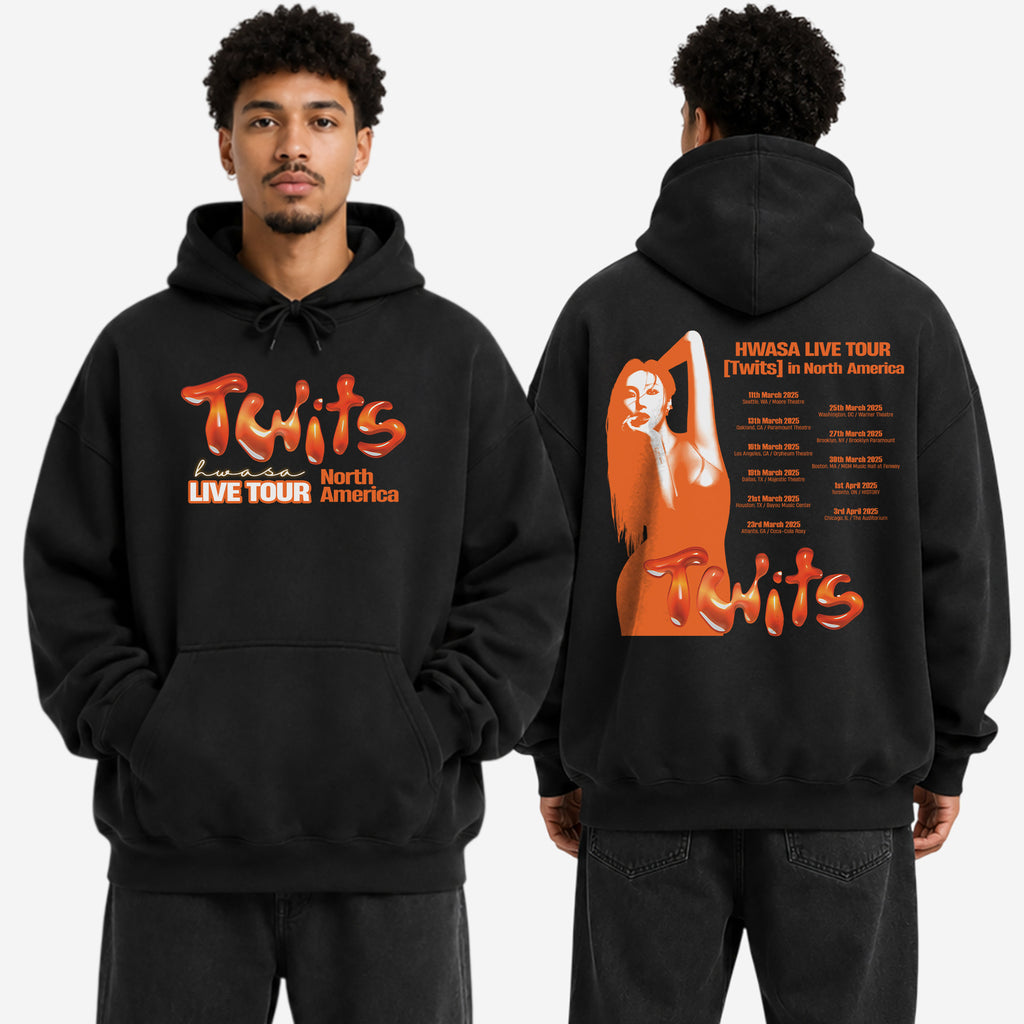 HWASA Love Tour In US Hoodie - Men view, Y2K kpop concert hoodie