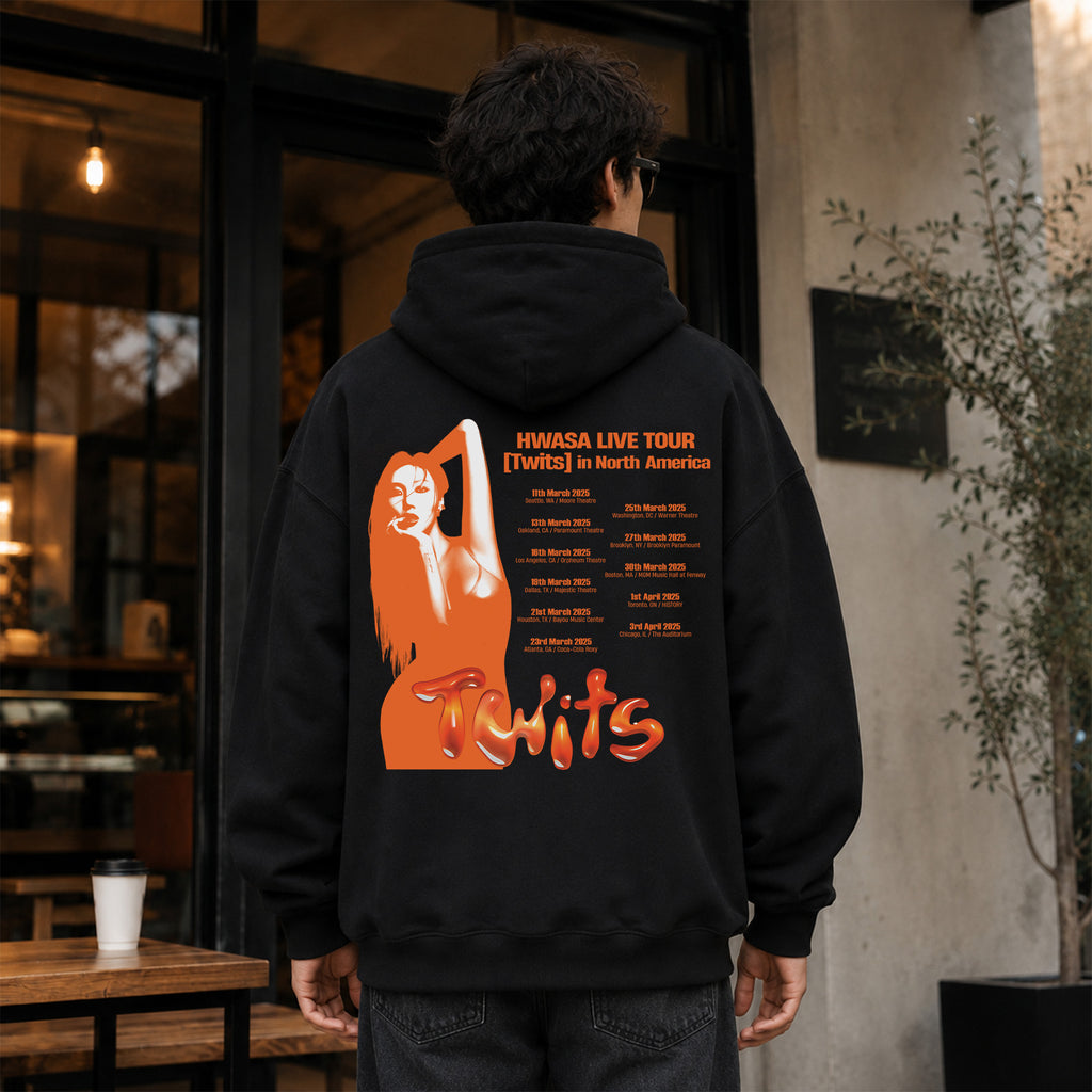 HWASA Love Tour In US Hoodie - Men Back view, Y2K kpop concert hoodie