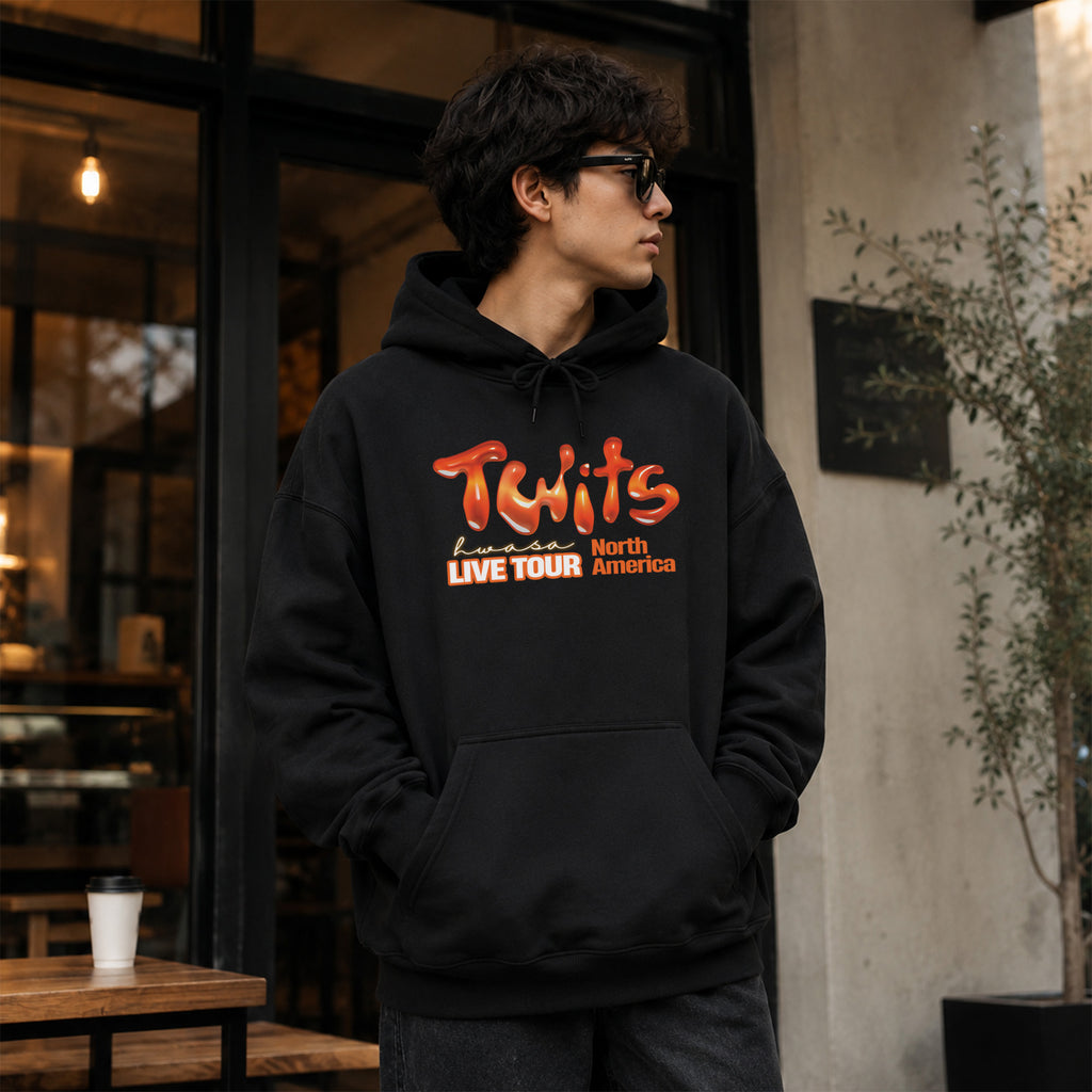 HWASA Love Tour In US Hoodie - Men Front view, Y2K kpop concert hoodie