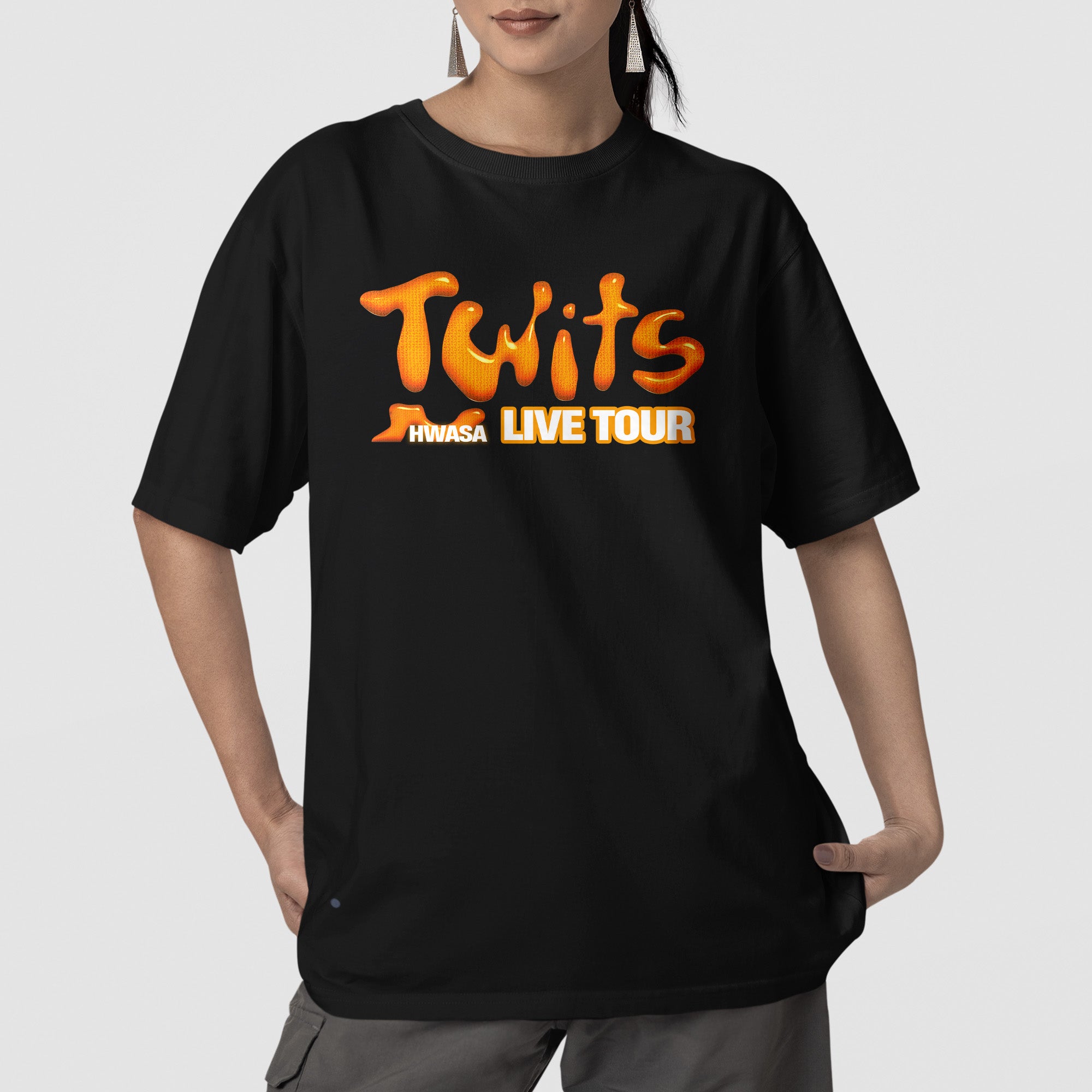 Hwasa World Tour in North America 2025 T-Shirt - Front view, Y2K kpop concert tee