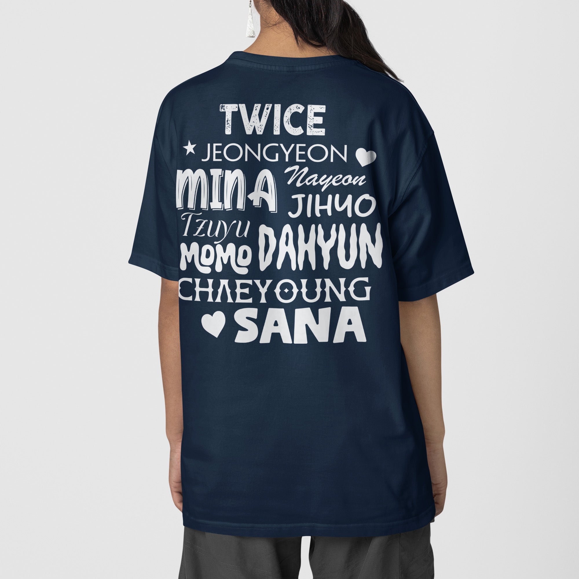 TWICE I Love Kpop T-Shirt - Back view, Y2K kpop concert tee