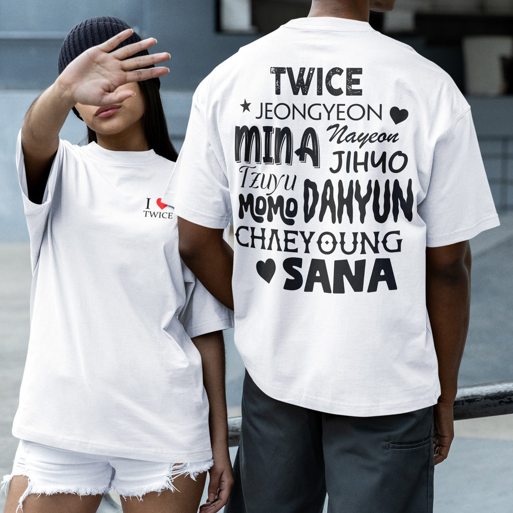 TWICE I Love Kpop T-Shirt - Couple 2 view, Y2K kpop concert tee