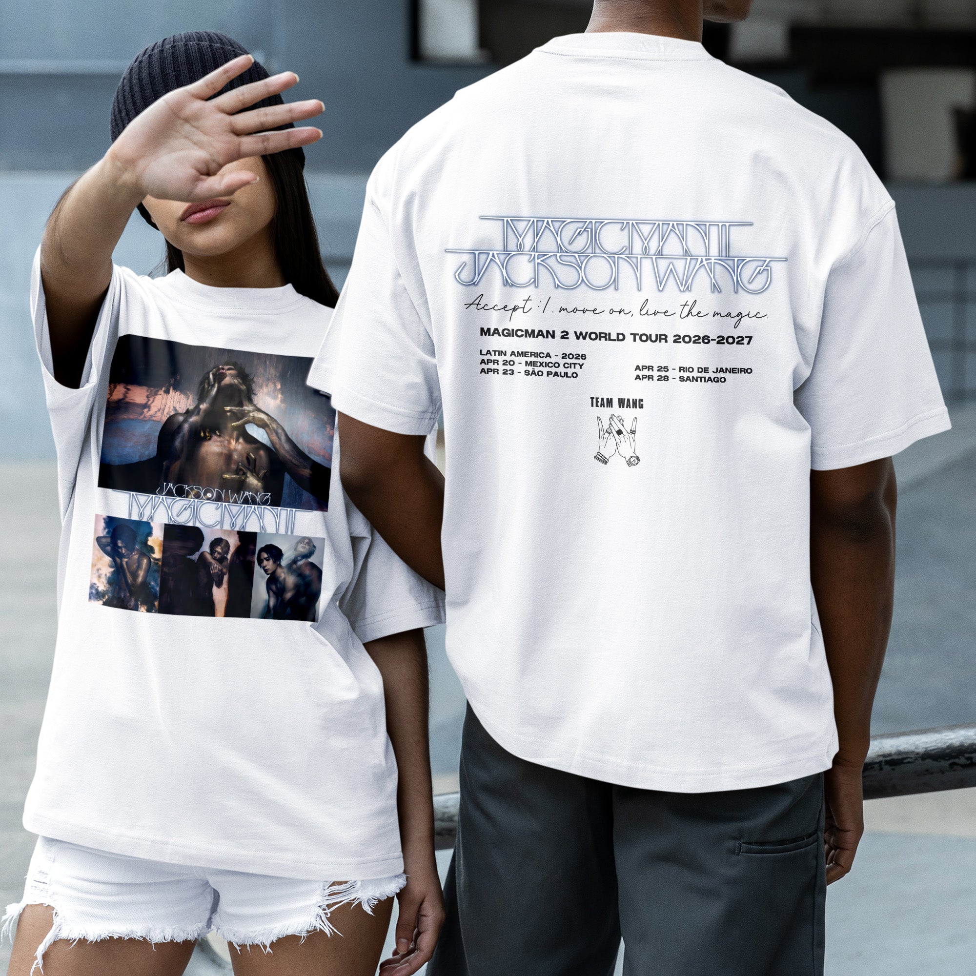 Jackson Wang Retro Magicman Tour T-Shirt - Couple 2 view, Y2K kpop concert tee